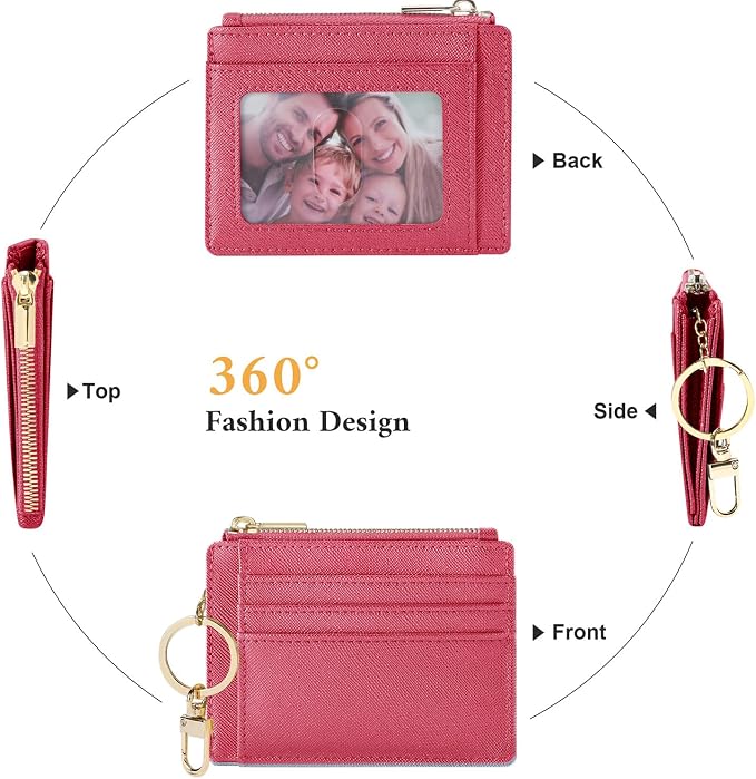 Sodsay Card Case Slim Front Pocket Wallet for Women Credit Card Holder with Keychain | Slim, Credit Card Holder, Front Pocket, with Keychain | Slim