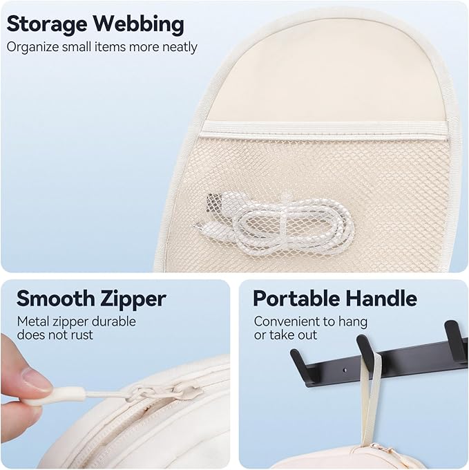Inesore Headphone Case Compatible with JBL Tune & Live/Sony WH-CH520 510 720/ Sony MDR-ZX/Bose QuietComfort/JLab/BERIBES/TOZO/KVIDIO/SoundCore,Headset Carrying Storage Bag Headphone Pouch, Beige