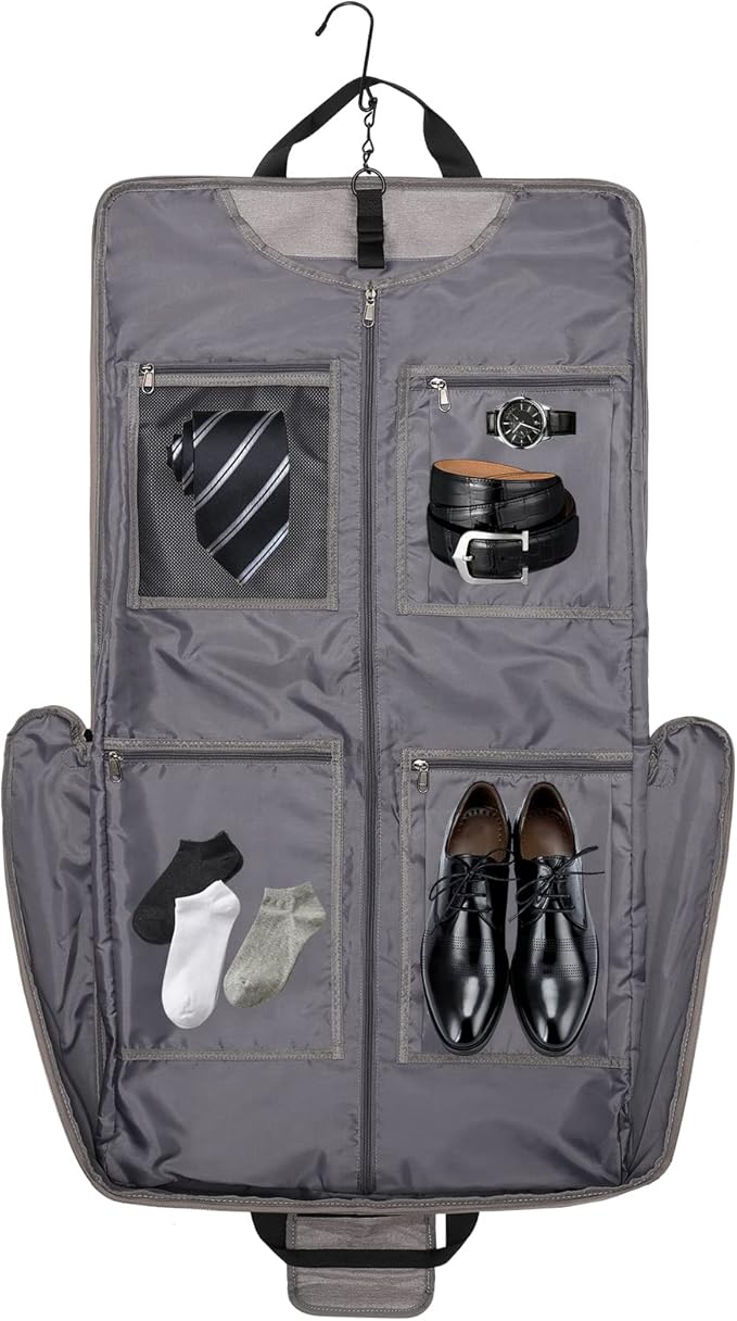 Modoker Carry On Garment Bags for Travel Hanging Clothes Suit Bag Luggage Organizer, Foldable Suit Carrier Gift for Men Women