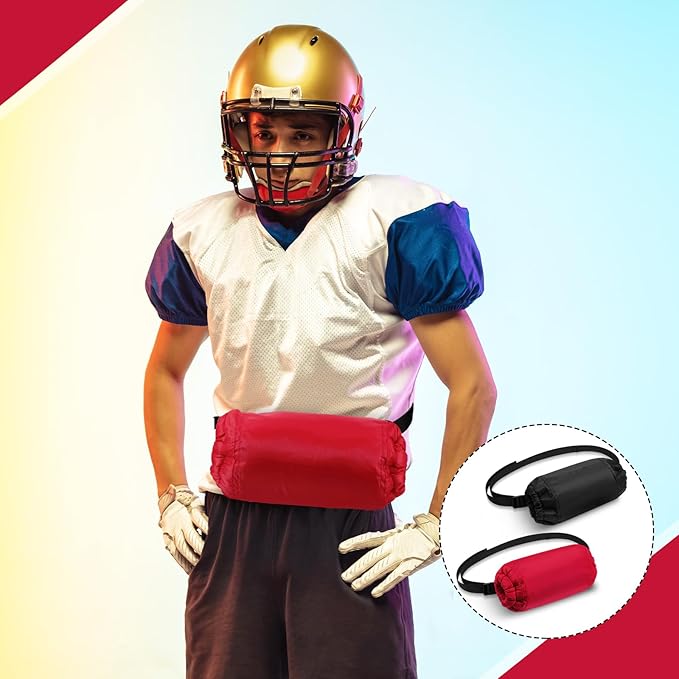 Cozypower 2 Pcs Football Hand Warmers Pouch Hand Muff Sports Pouch with Zipped Pocket and Adjustable Waist Strap Youth Kids Size Sports Warmer for Football, Baseball