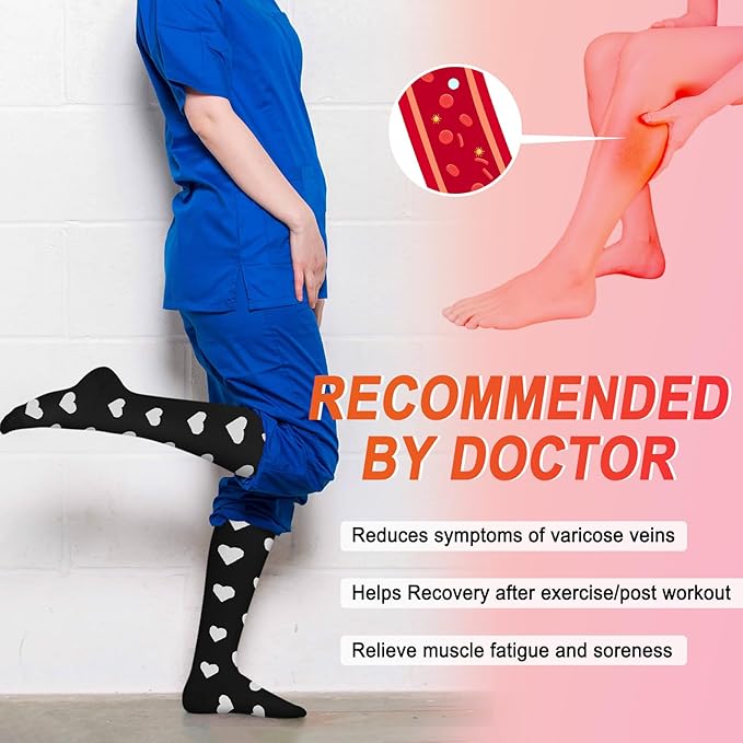 4 Pairs Compression Socks for Women Circulation-Best Support for Nurses,Running,Athletic,Travel