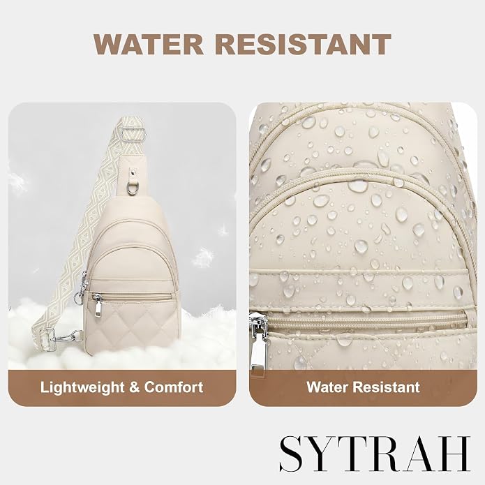 SYTRAH Sling Bag for Women, Anti-Theft RFID Crossbody Bag Nylon Sling Purse for Travel, Puffy Small backpack