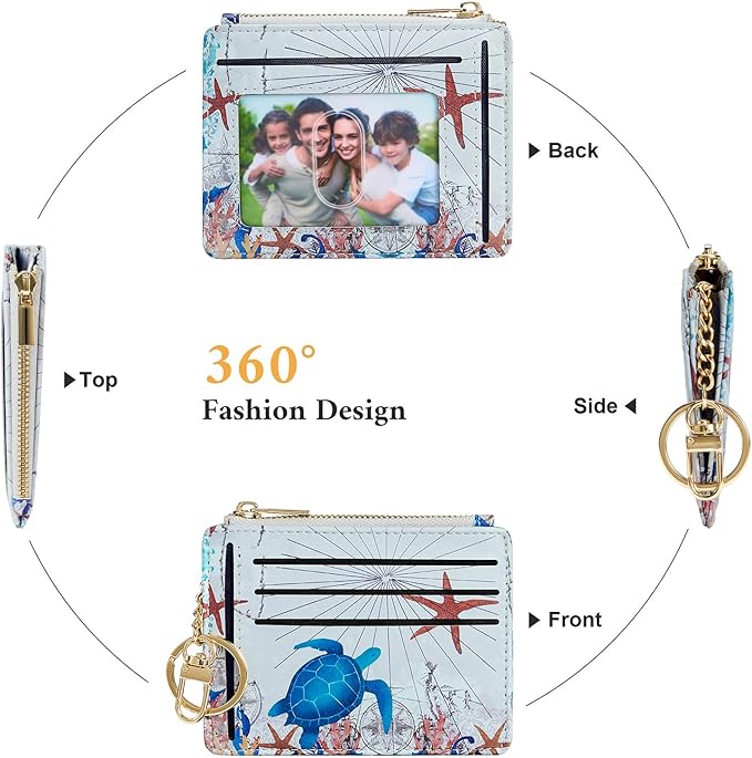 Sodsay Card Case Slim Front Pocket Wallet for Women Credit Card Holder with Keychain | Slim, Credit Card Holder, Front Pocket, with Keychain | Slim