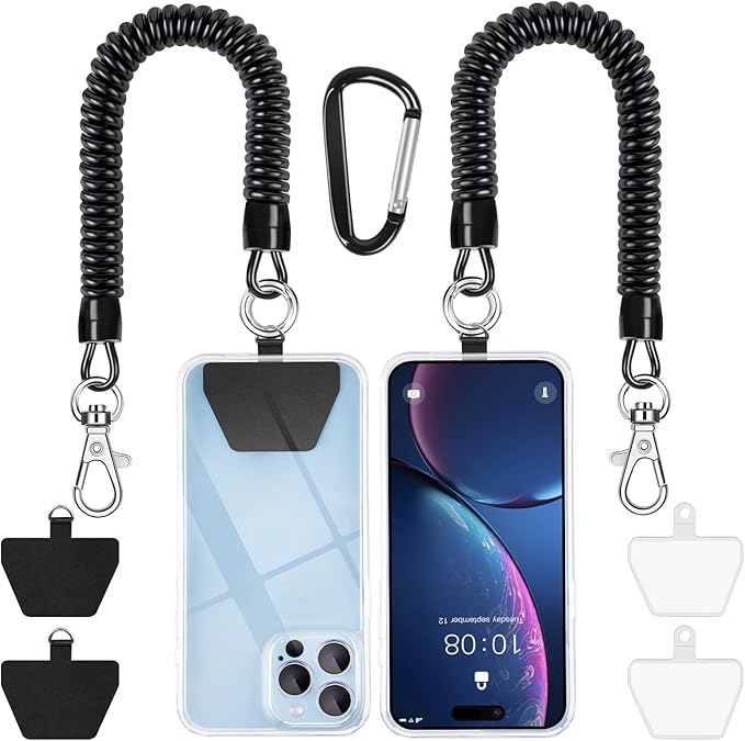 SHANSHUI Phone Lanyard Tether, Stretchy Phone Strap Patch Anchor Outdoor Climbing Hook Compatible for Most Smartphones