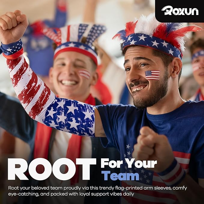 ROXUN Arm Sleeves, Cooling UV Sun Protection Sports Compression for Men/Women