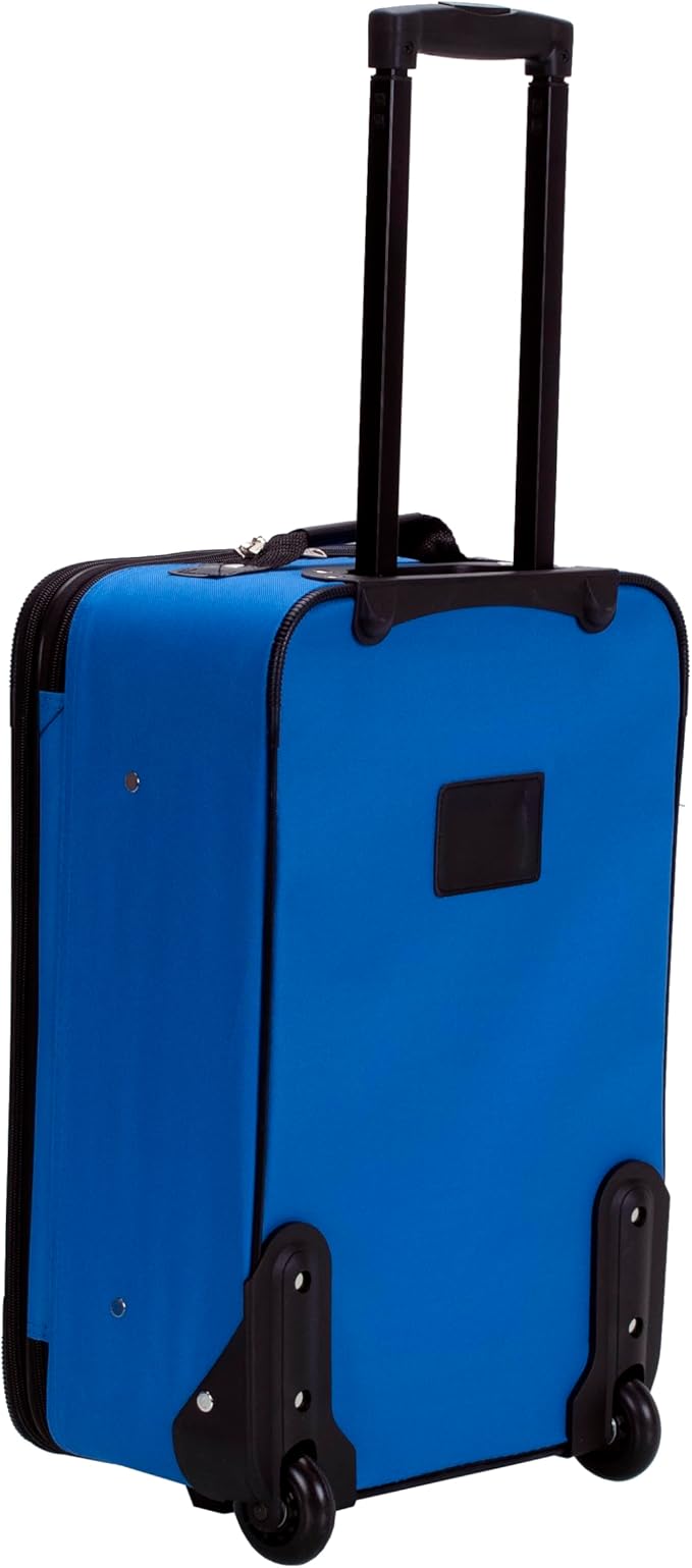 Rockland Fashion Softside 2 Piece Luggage Set, Expandable, (14" Tote/19" Upright), Blue