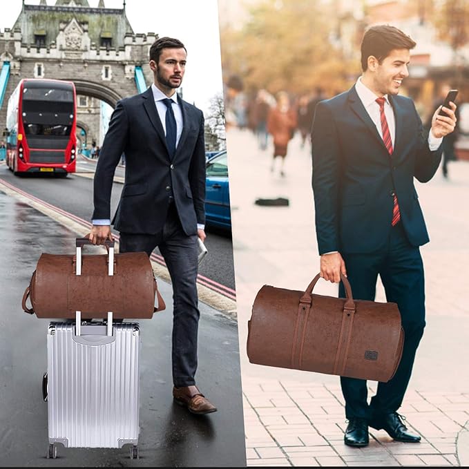 seyfocnia Convertible Travel Garment Bag,Carry on Garment Duffel Bag for Men Women - 2 in 1 Hanging Suitcase Suit Business Travel Bag