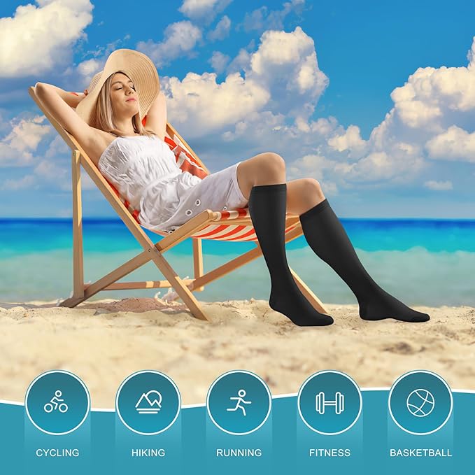 cerpite Compression Socks for Women & Men Circulation 8 Pairs Compression Socks 20-30 mmhg Best for Running,Nurse,Travel
