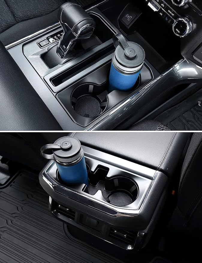 JOYTUTUS 4 Pack Car Cup Holder Coaster, Universal Anti-Slip Shockproof Car Coasters, 2.75 inch PVC Cup Holder Insert Coaster, Car Interior Accessories for Car, SUV, Truck (Black)