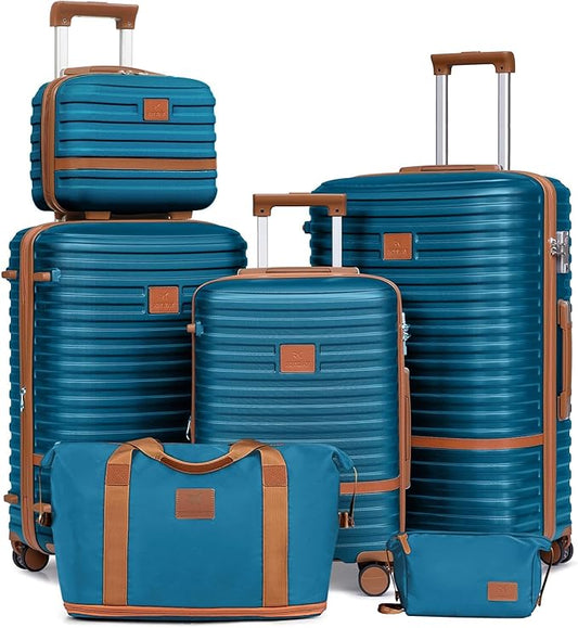 Joyway Luggage Set 3 Piece Suitcase Sets with Spinner Wheel,Hardside Expandable Travel Laggage with TSA Lock (20/24/28 Navy Blue