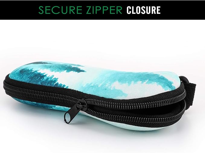 MoKo Sunglasses Soft Case Ultra Light Neoprene Zipper Eyeglass Case for Men Women
