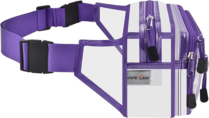 Clear Bag Stadium Approved Clear Fanny Pack for Women for Work,Multi-purpose Waist Bag for Travel & Sporting Event