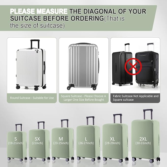 Travel Luggage Cover - Scratch-Resistant Fit 19-31 Inch, Cyan, 2XL (30-31 inch)