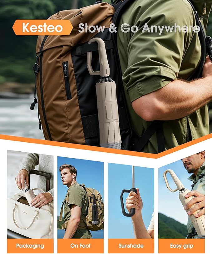 Windproof Travel Umbrella for Rain, Withstand 85MPH Winds, 52 Inch Automatic Reverse Fold Umbrellas Easy Auto Open Close, Portable Compact Umbrella Includes Cover Bag, Perfect for Travel, Car, Commute, Women Men, Backpack