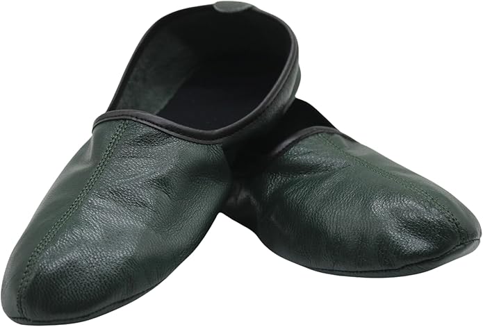Womens Indoor Leather Slippers Traditional Babouche House Shoes Barefoot Moccasin