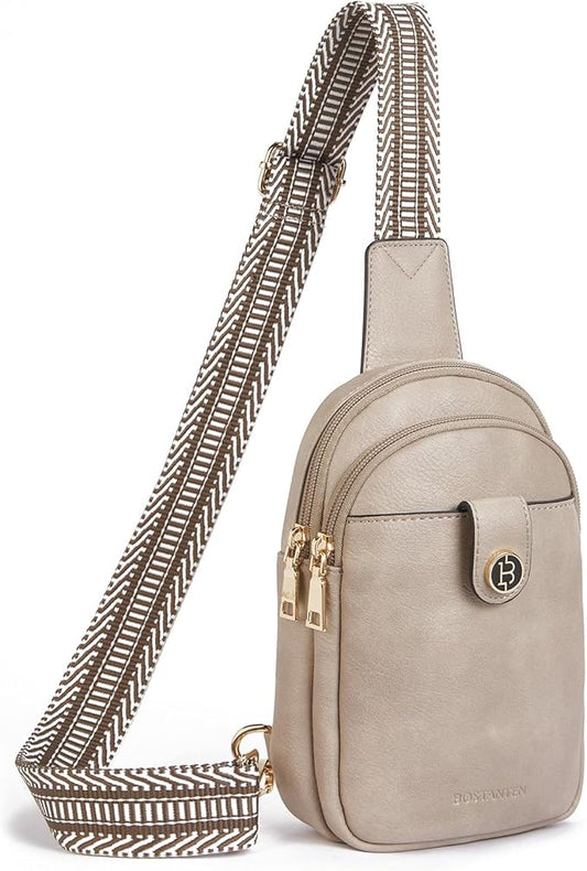 BOSTANTEN Sling Bag Crossbody Bags for Women Trendy Crossbody Purse Leather Chest Bag