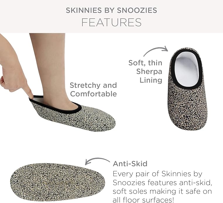 Snoozies Skinnies Butterflies Bees slipper socks for Women Sherpa Lining Soft Non Slip and Foldable