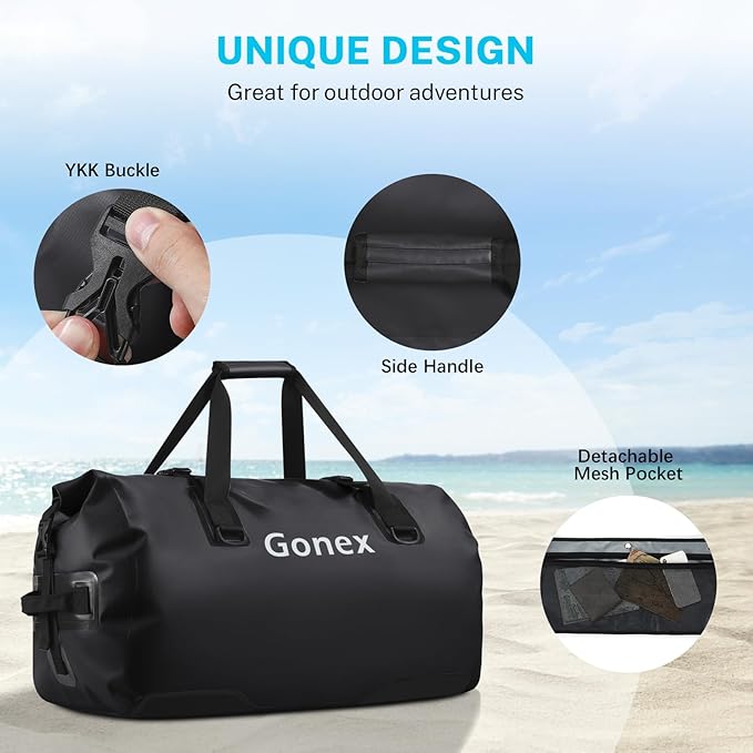 Gonex Extra Large Waterproof Duffle Travel Dry Duffel Bag Heavy Duty Bag with Durable Straps & Handles for Kayaking Paddleboarding Boating Rafting Fishing