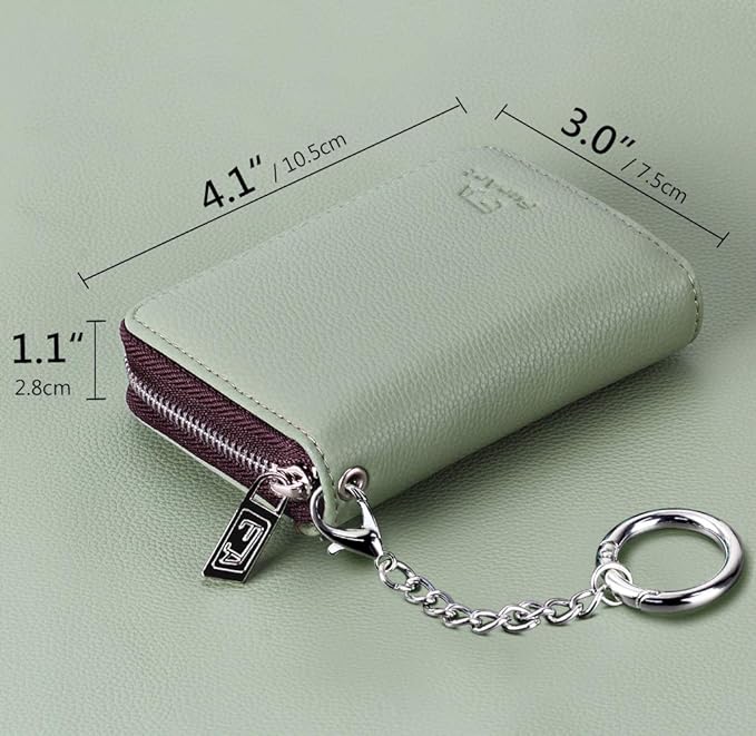FurArt Zipper Wallet Women, RFID Blocking Credit Card Wallet, Business Card Holder, Compact Size KeyChain Wallet