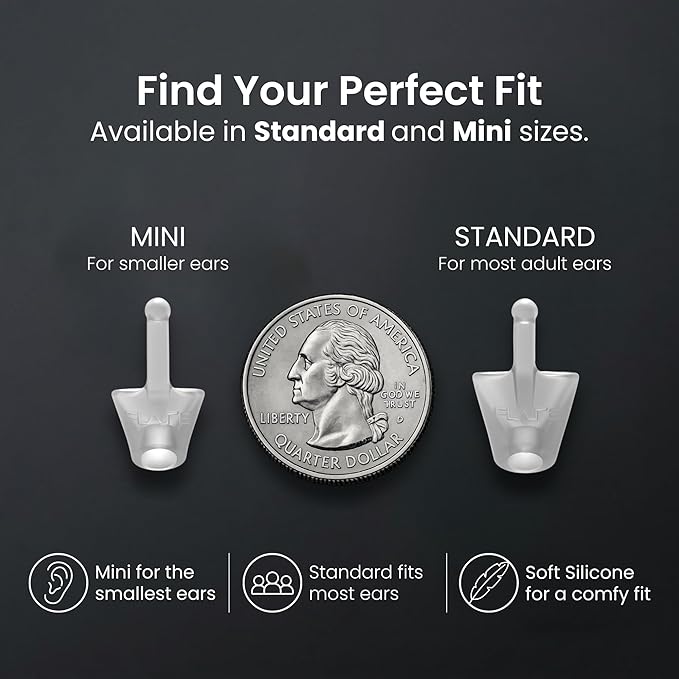 Flare Audio Calmer | Noise Reducing Ear Plugs Alternative | Silicone Reusable Ear Plugs for Noise Sensitivity, Focus and Travel | Ear Plugs for Noise Reduction (Standard, Translucent)