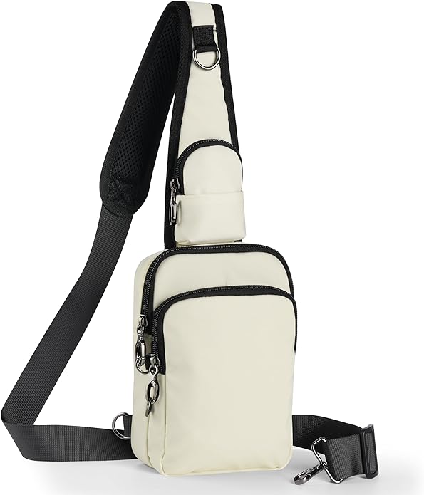 Sling Bag, Crossbody Bag with Zipper Lock, RFID & Water Resistant for Women and Men Small Chest Bag for Travel Casual