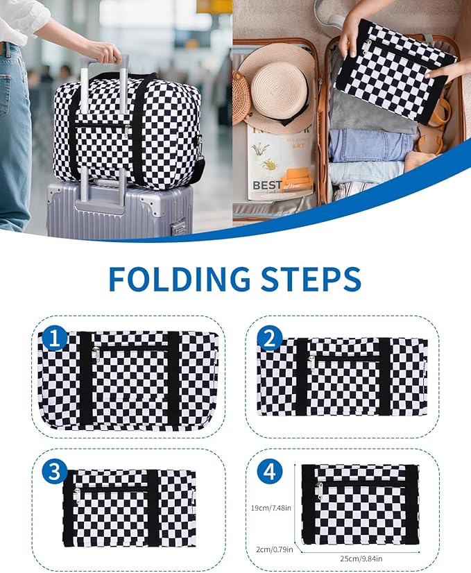 For Spirit Airlines Personal Item Bag Foldable Travel Duffel Bag Tote Carry on Luggage Duffle Overnight for Women and Men
