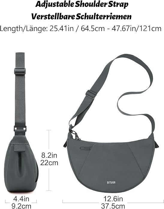 Crossbody Bag Lightweight Water Resistant Shoulder Bag Anti-Theft Handbag for Travel Daily Work Shopping
