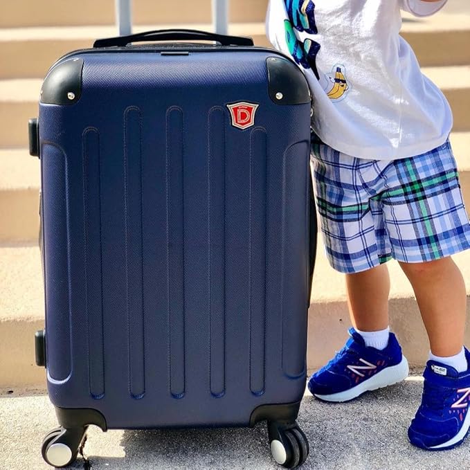 DUKAP INTELY Luggage with Integrated USB Port and Spinner Wheel | Spacious Travel Suitcase with TSA Lock and Ergonomic GEL Handle | 20 Inch Hardside Carry-On Luggage | Blue