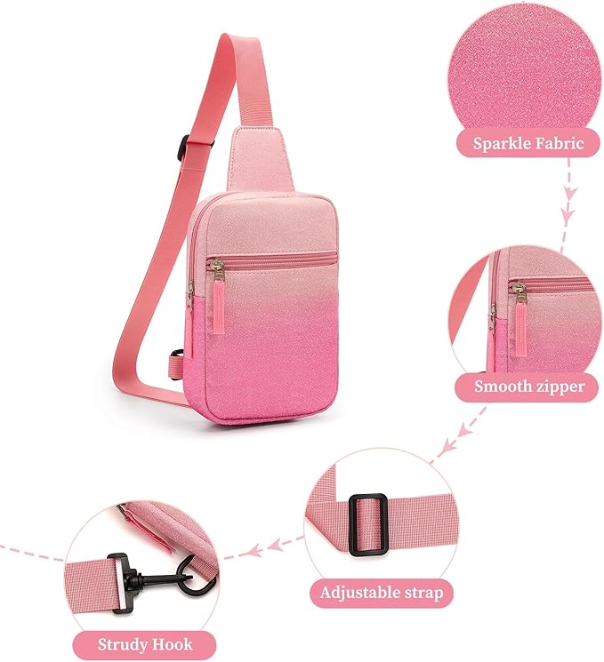 Birthday Gifts for 8 9 10 11 12 Year Old Teens Girls Kids, Fanny Pack Crossbody Bag Sling Belt Bags Purse, Dorm Travel Essentials for Girls Fashion, Preppy Tween Teen Girl Gift Trendy Stuff