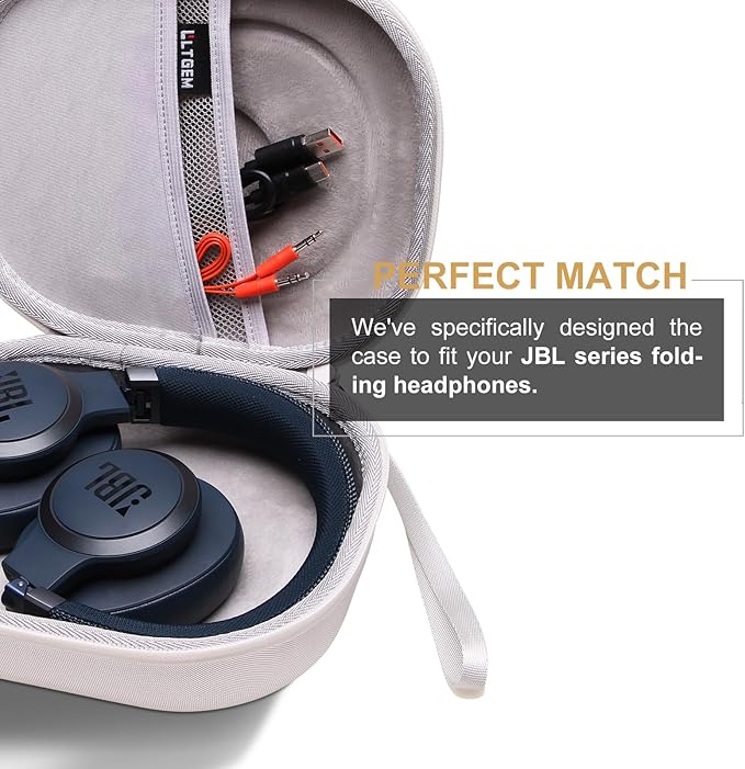 LTGEM Case Compatible with JBL Tune 770NC / 510BT / 720BT / Junior 470NC / JR 460NC / 520BT / 520C / 670NC, for JBL Live 770NC / 670NC / 680NC / 780NC Headphones, White