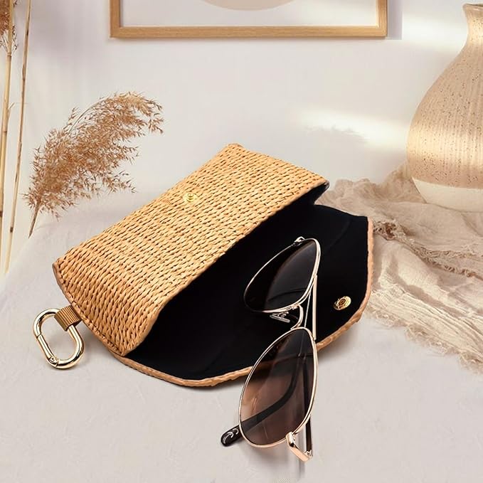 eyeglasses bag Soft Glasses bag, Portable Squeeze Top Sunglasses Case Travel for Women Girls