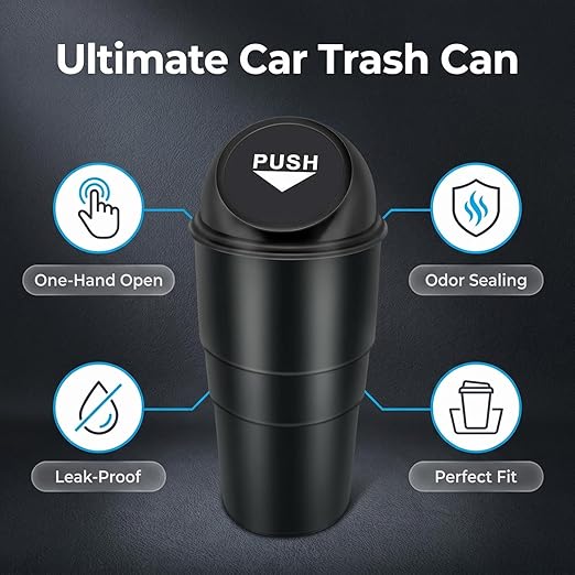 Small Automotive Cup Holder Garbage Can (Red)