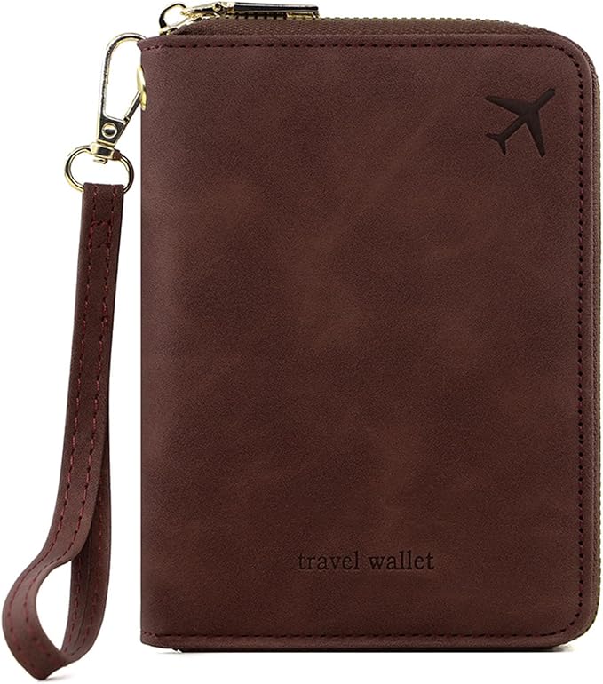 Passport Holder for Travel Women and Men RFID Passport Holder with Zipper Passport Case Passport cover Passport Wallet Travel Essentials and Accessories