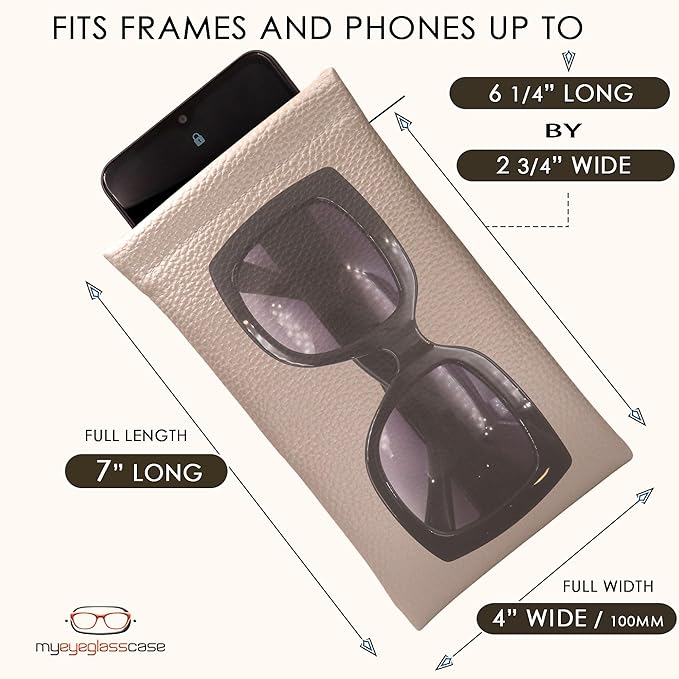 Soft Sunglasses case | Large Glasses Case Holder - Eyeglass Pouch Squeeze Top | Glasses pouch Lightweight Extra Layers