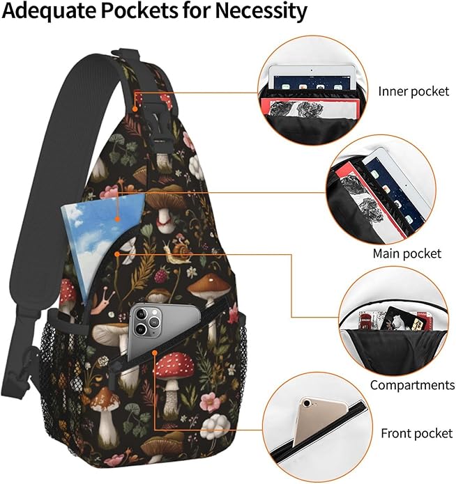 Sling Backpack Unisex Crossbody Chest Bag Shoulder Chest Bag For Women Men Hiking Travel