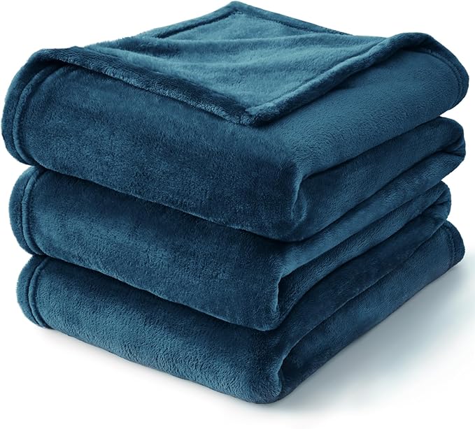BEDELITE Fleece Blanket Twin Size Mineral Blue Throw Blankets for Couch & Bed, Luxury Plush Cozy Fuzzy Blanket 60x80 inches, Super Soft Warm Lightweight Throw Blanket for Travel Camping