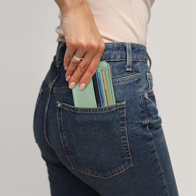 Sodsay Card Case Slim Front Pocket Wallet for Women Credit Card Holder with Keychain | Slim, Credit Card Holder, Front Pocket, with Keychain | Slim