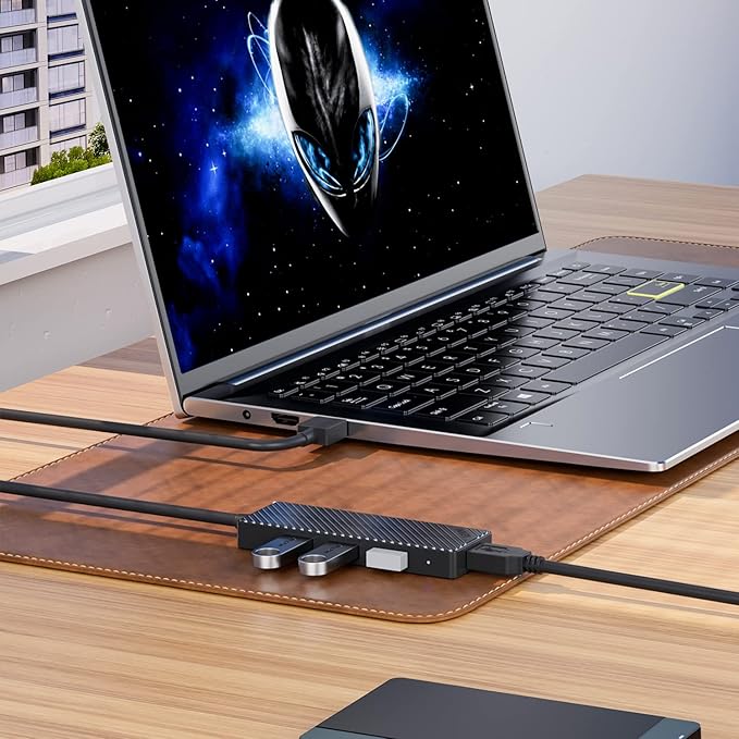INVZI USB Hub 3.0 4-Port, Ultra Slim Data USB Splitter with 2ft Extended Cable Compatible for PC, MacBook, Mac Pro/Mini, iMac, Laptop, Surface Pro, PS4, XPS, Flash Drive, Xbox One, Mobile HDD