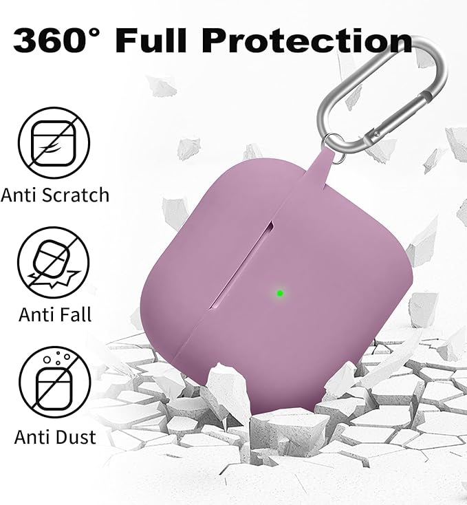 for Airpods 4th Case Cover,Come with Cleaner Kit,Soft Skin Silicone Case Cover with Keychain,Full Protective Case for Men and Women,Compatible with AirPods 4th Generation Case,Rose Powder