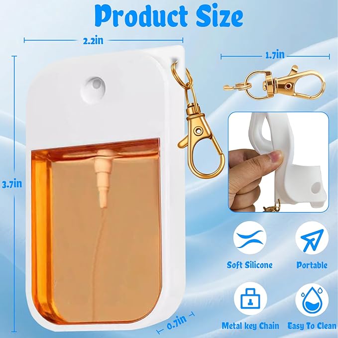 MEMOVAN Hand Sanitizer Spray Case Compatible with Touchland with Keychain for Power Mist and Glow Mist
