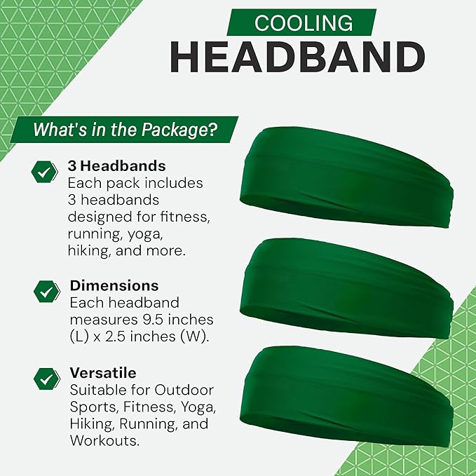 COLD FACTOR Cooling Headband for Women and Men – UPF 50+ Advanced Evaporative Comfort, Instant Cooling Sweatband for Outdoor Sports, Fitness, Yoga, Hiking, Running, and Workout