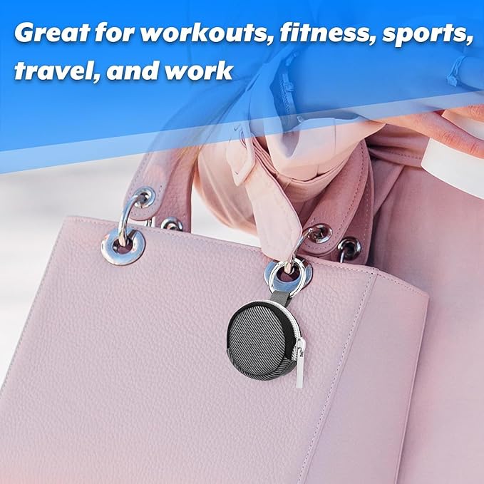 Portable Ring Organizer Case with Keychain, Traveling Ring Holder Storage Bag, Anti-Lost Keychain Container for Rings, Jewelry (2, Grey)