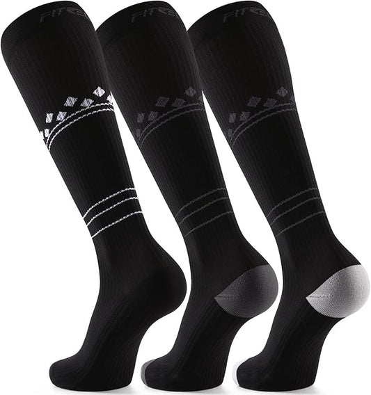 FITRELL 3 Pairs Compression Socks for Women and Men 20-30mmHg-Circulation Support Socks