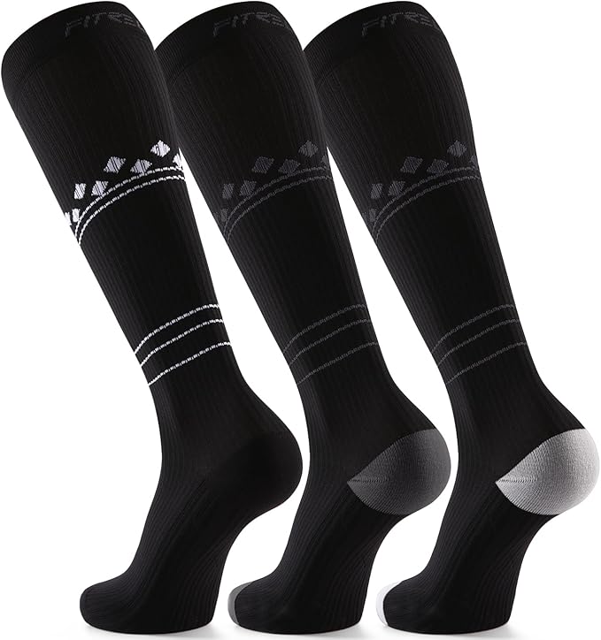 FITRELL 3 Pairs Compression Socks for Women and Men 20-30mmHg-Circulation Support Socks