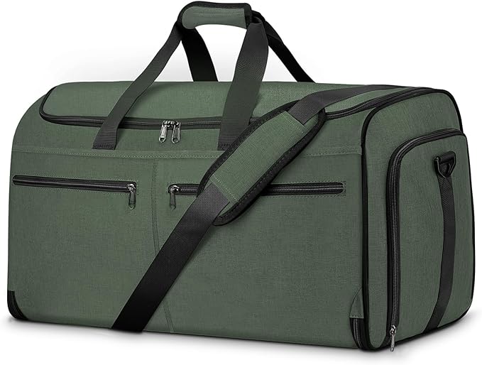 Bukere Garment Bags for Travel, Large Convertible Garment Duffel Bag for Men Women, Shoe Compartment, 2 in 1 Hanging Dress Suitcase Suit Travel Bags