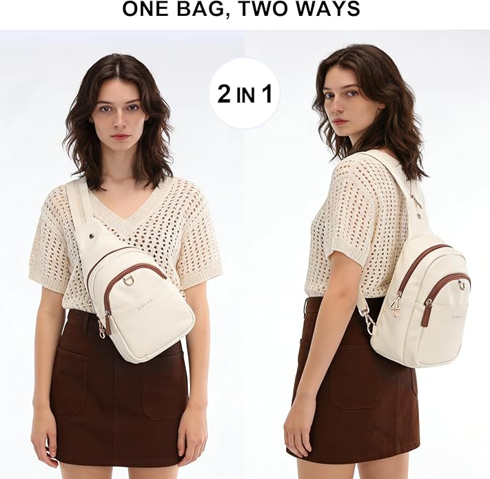 OSOCE Crossbody Bags for Women Sling Bag Anti Theft PU Leather Travel Chest Purse Small Adjustable Strap Fits Large Phone