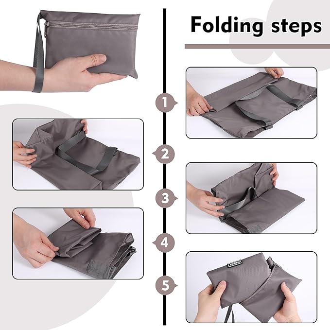 AOTIAN Heavy Duty 20 Liter Reusable Grocery Bags, Thickened Tear-Resistant Polyester Fabric Foldable Machine Washable Shopping Bags, Zipper Closure Water-Resistant Large Tote Bag Travel Gym Beach Bag
