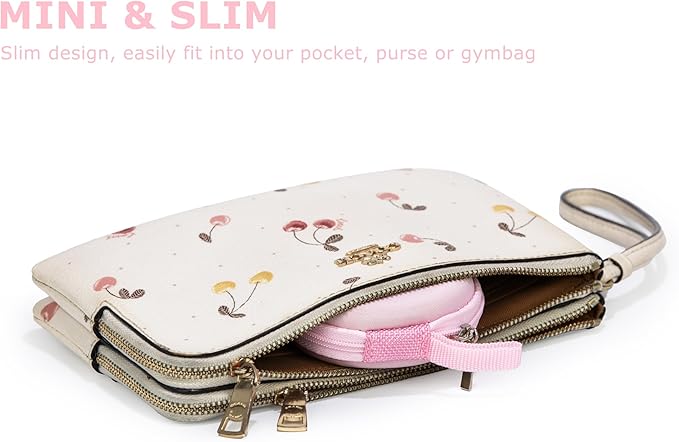 Ginsco Mini-Portable Hard Shell Earbuds Case for Apple EarPods Headphones USB-C Wired Ear Buds/Samsung Galaxy Wired Earbuds, Travel Case for Earphones Earplugs (2, Pink)