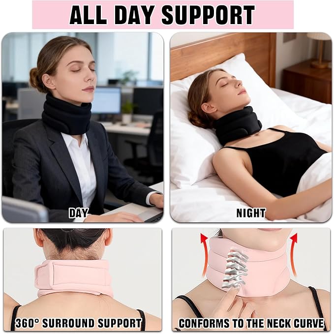 2 PCS Neck Support for Sleeping,Anti-Forward Tilt Neck Brace,Soft Neck Brace Pain Collar for Relief Pain,Ergonomic Design for Keep Vertebrae Stable and Relief of Cervical Spine Pressure for Unisex