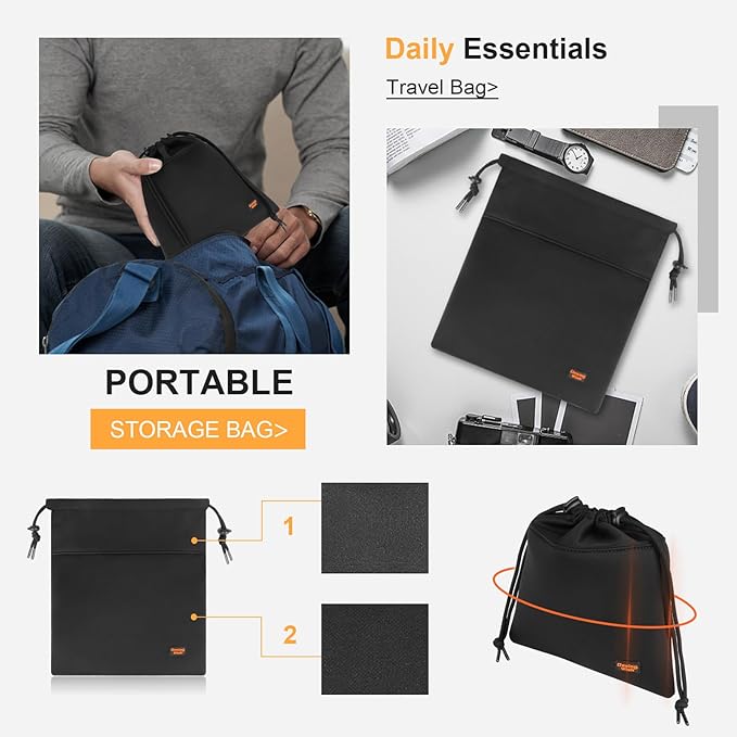 Lightweight Headphone Storage Bag, Portable Headset Carrying Pouch Headphone Case Bag Soft Travel Pouch for Over-Ear Headphones/Gaming Headsets/Neckband Earbuds (Small Black)
